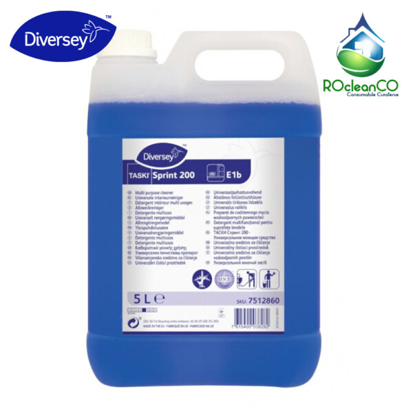 Cauti Detergent profesional universal Tasky Sprint 200 Diversey la 5 litri. Intra pe globalpackiong si gasesti produsecuratenie, articolemenaj si consumabilecuratenie marca rocleanco