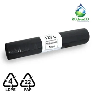 Saci menajeri Negri 70x110Cm LDPE 120 litri 10buc