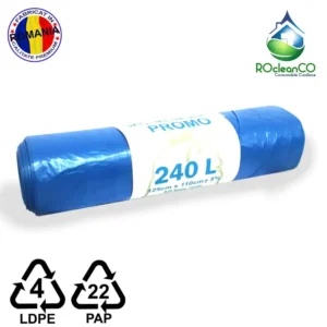 Saci menajeri Albastri 125x110Cm Promo LDPE 240 litri 10buc