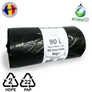 Saci menajeri Negri 70x90Cm HDPE 90 litri 50buc
