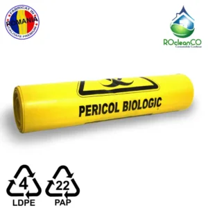Saci Pericol Biologic 70x108Cm LDPE 120 litri 10buc