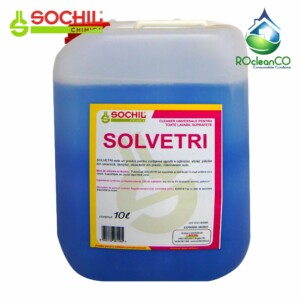 Intra pe www.globalpacking.ro si gasesti Detergent profesional geamuri - Solvetri SOCHIL la 10 litri, consumabilecuratenie si articolemenaj marca rocleanco