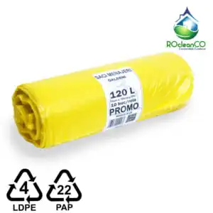 Saci menajeri Galbeni 70x108Cm Promo LDPE 120 litri 10buc