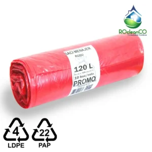Saci menajeri Rosii 70x108 Cm Promo LDPE 120 litri 10buc