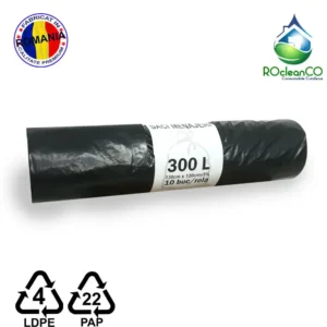 Saci menajeri Negri 130x120Cm LDPE 300 litri 10buc